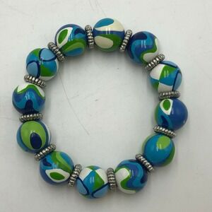 Angela Moore Cool Capri Blue Classic Beaded Bracelet Green